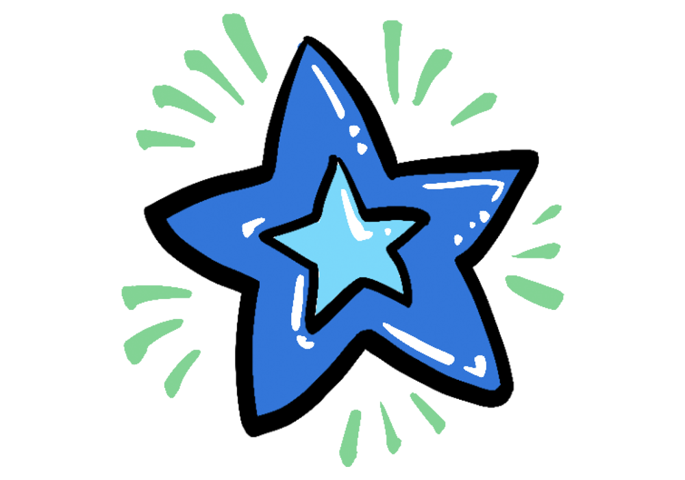 Teikninga af stjörnu.