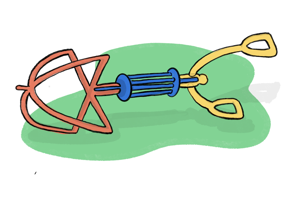 Teikning af spliff, donk og gengju.