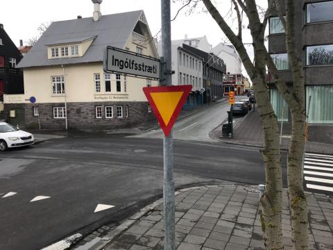 Gatnamót Hverfisgötu og Ingólfsstrætis