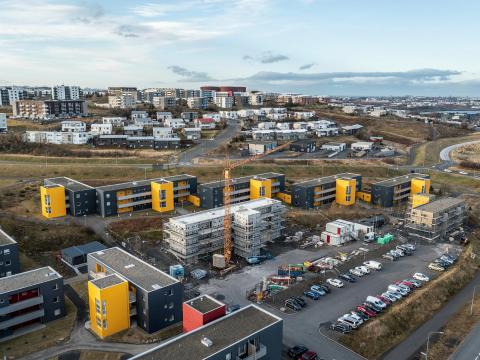 Íbúðir í byggingu í Grafarholti.