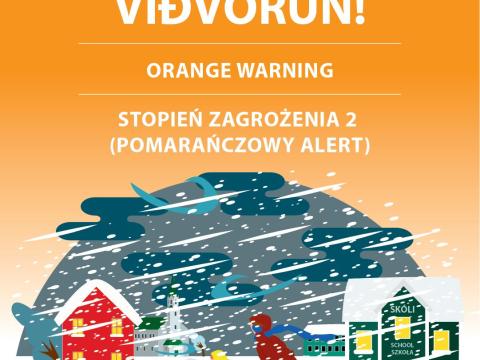 appelsínugul viðvörun