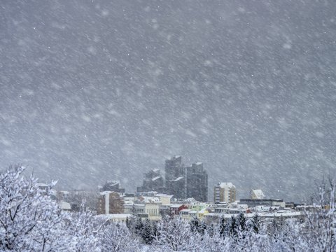 Búist er við að ofsaveður skelli á landinu í nótt. 