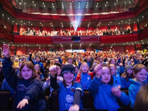 Fjör í Hörpu á sumardaginn fyrsta. 