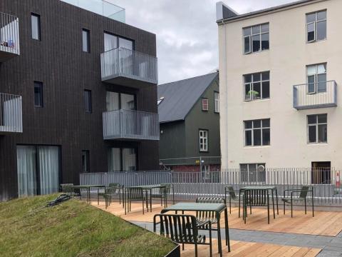 Borgarrými þar sem gamalt mætir nýju.