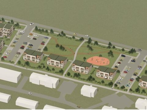 Teikning af nýju hverfi á Kjalarnesi.