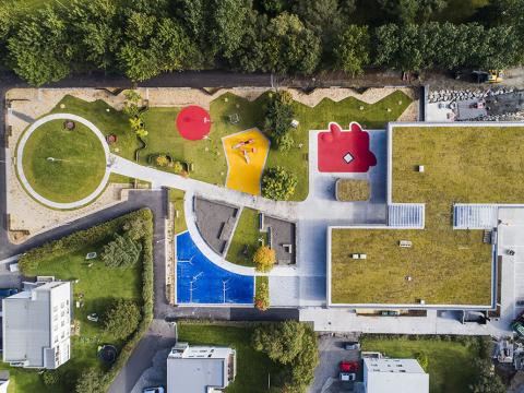 Loftmynd af Brákarborg