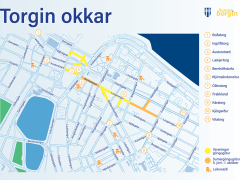 Kort af torgunum okkar.