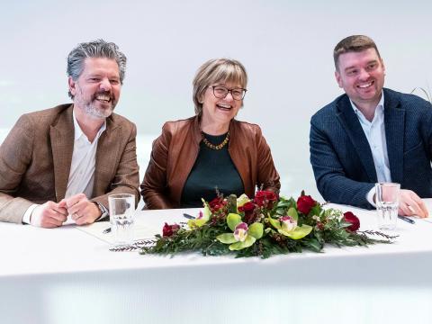 Dagur B. Eggertsson borgarstjóri, Guðrún Hrefna Guðmundsdóttir skólameistari FB og Ásmundur Einar Daðason mennta- og barnamálaráðherra.