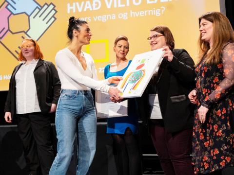 Afhending Hvatningarverðlauna 2023 fyrir skóla- og frístundastarf.