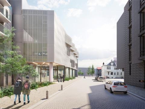 Borgarbókasafnið í Grófinni - teikning