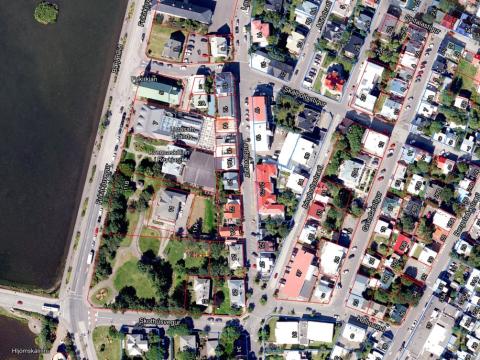 Loftmynd af Laufásvegi.