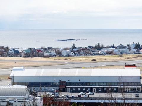Skerjafjörður og Reykjavíkurflugvöllur.
