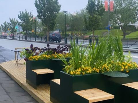 Hvílustæði við Lækjargötu.