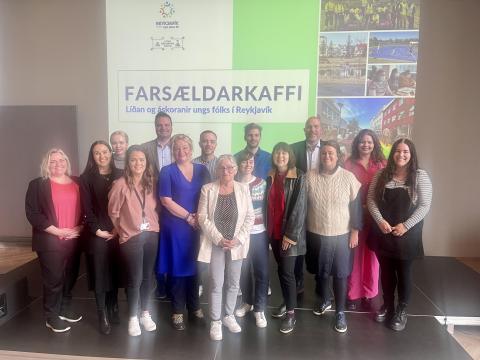 Fulltrúar skóla- og frístundaráðs, velferðarráðs og frummælendur á Farsældarkaffi.