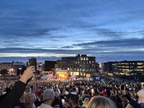 Tónaflóð á Menningarnótt, séð frá Arnarhóli