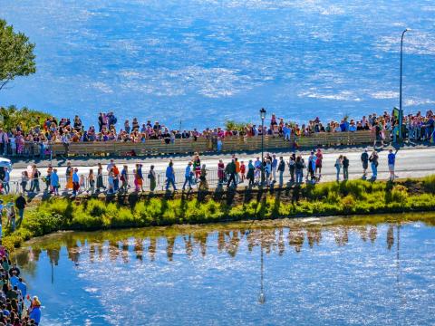 Við Reykjavíkurtjörn. Ljósm. Ragnar Th. Sigurðsson