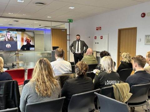 Ásmundur Einar Daðason, Minister of Education and Children's Affairs, addresses the task force at its first meeting today