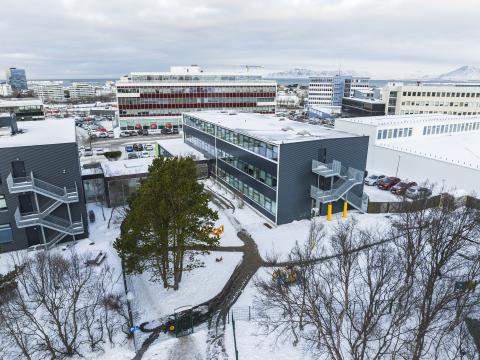 Loftmynd af húsnæði leikskólans Múlaborgar við Ármúla 6