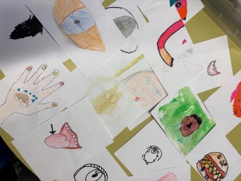 Children working on Week6 projects