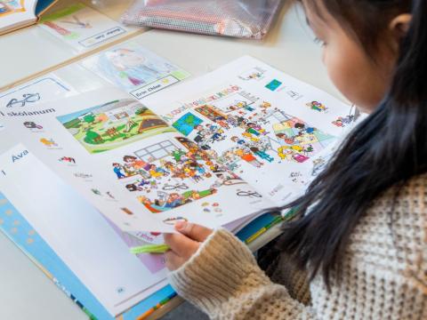 Girl reading a book.