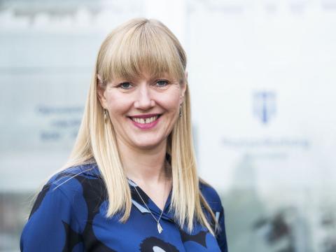 Close-up of Elísabet Gunnarsdóttir, social worker and employee of Reykjavík Child Protection Services.