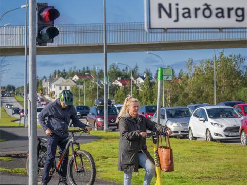 Gatnamót Hringbrautar og Njarðargötu eru fjölfarin.