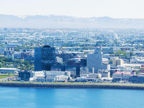 View over Sæbraut and Borgartún.