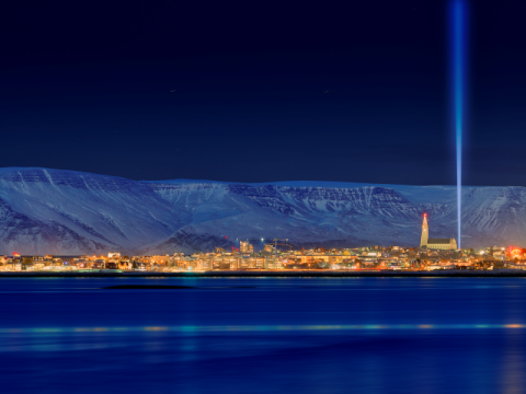 Imagine Peace Tower in Viðey