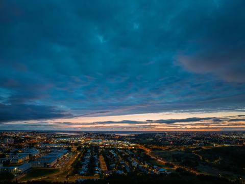 Beautiful sky over the city.