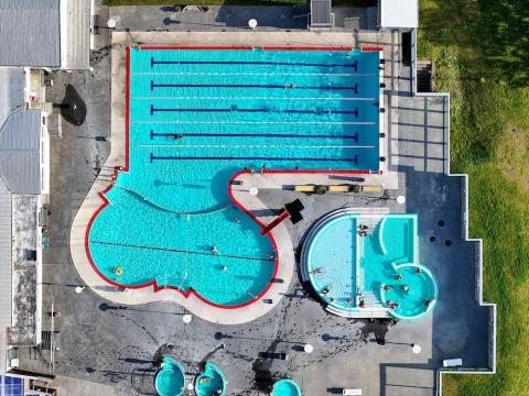 Vesturbær swimming pool aerial view