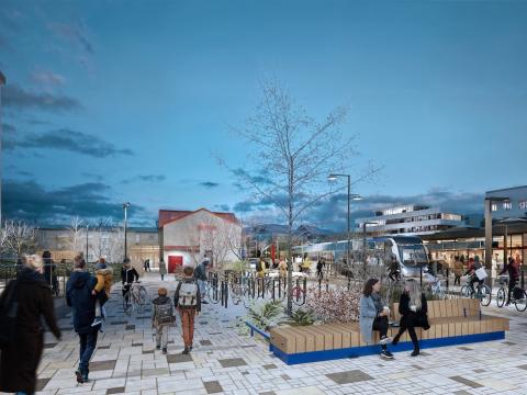 Teikning af nýju Hlemmtorgi.