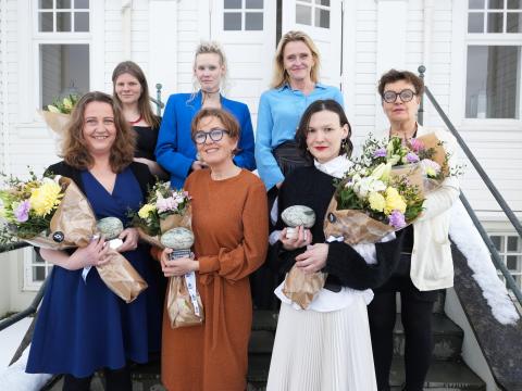 The Fjara Literary Prize recipients with Mayor Heiða Björg following the ceremony at Höfði.