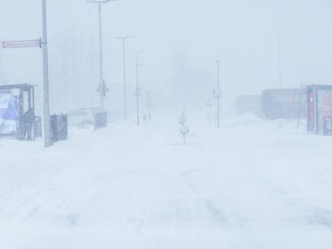Empty streets during this morning's storm