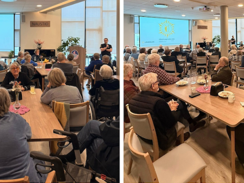 Samsett mynd af fólki á fræðslufundi hjá Sléttunni