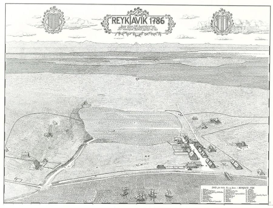 Teikning af Reykjavík 1786