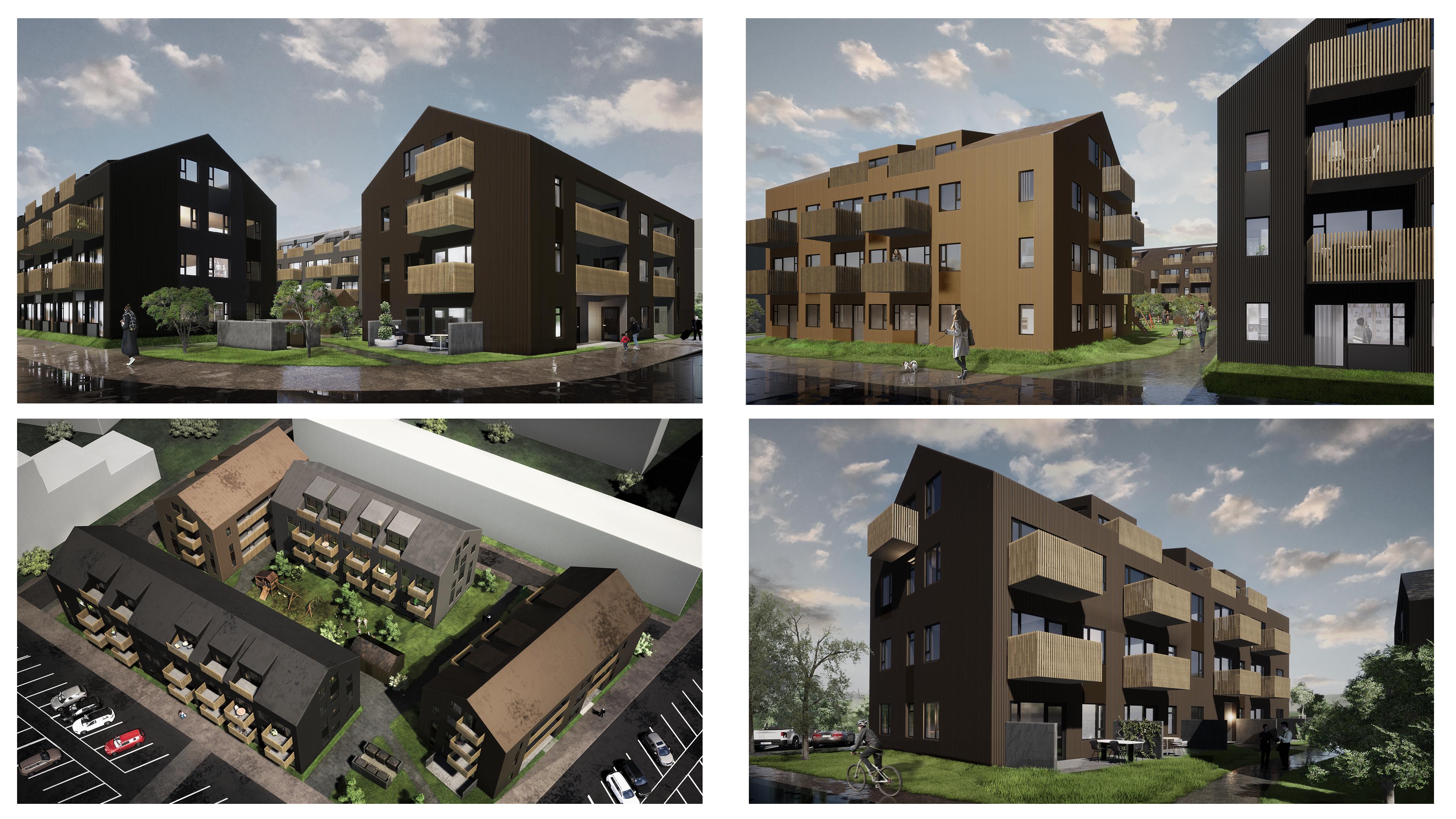 Fyrirhugaðar byggingar sem rísa við Jöfurbás 9 í Gufunesi