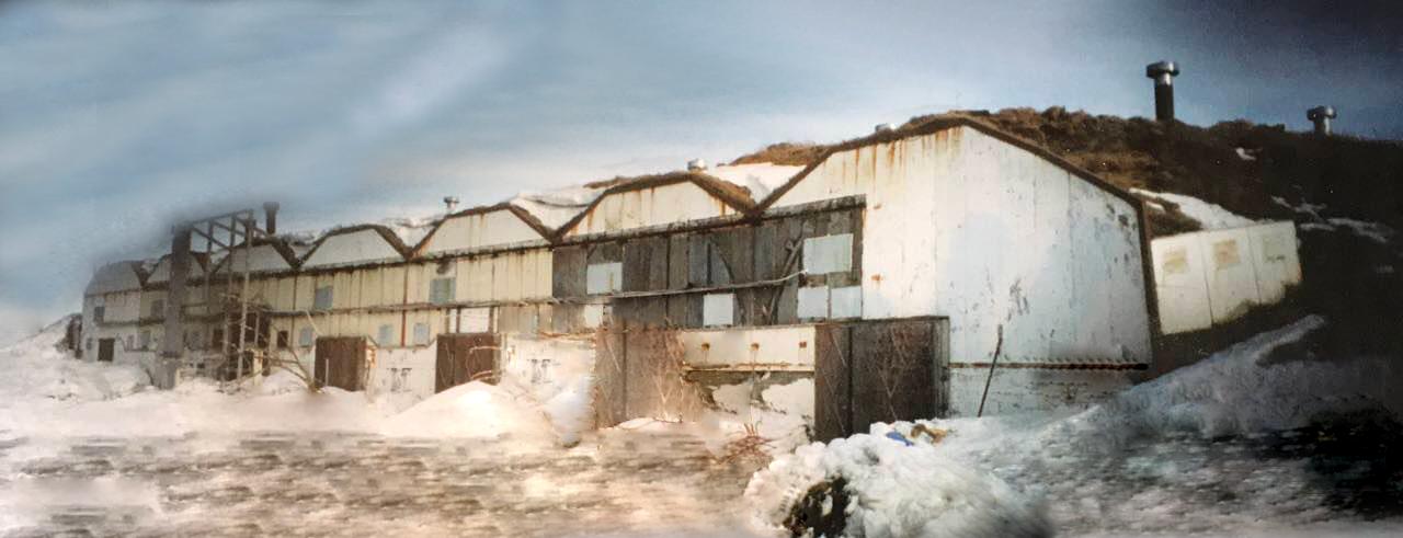 Svona litu kartöflugeymslurnar út árið 1996, þegar Kristinn Brynjólfsson keypti þær og hóf að gera upp.