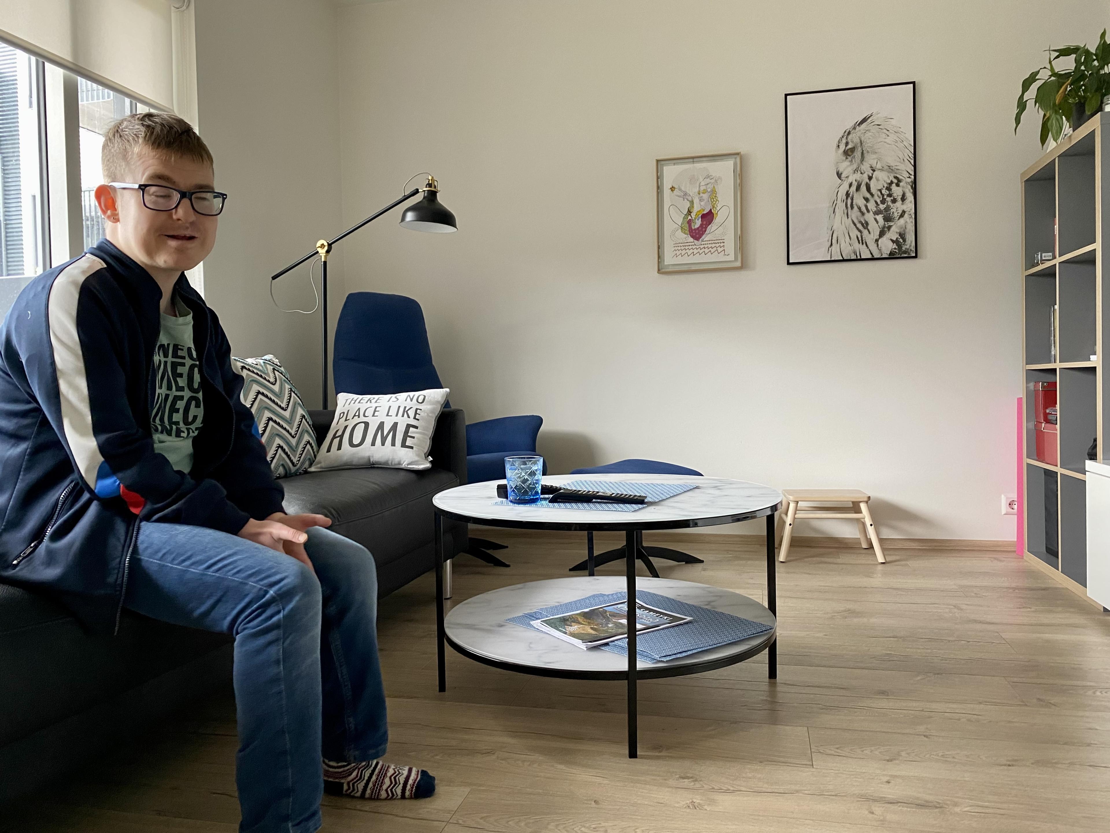 Heimili Ólafs er mjög huggulegt. 