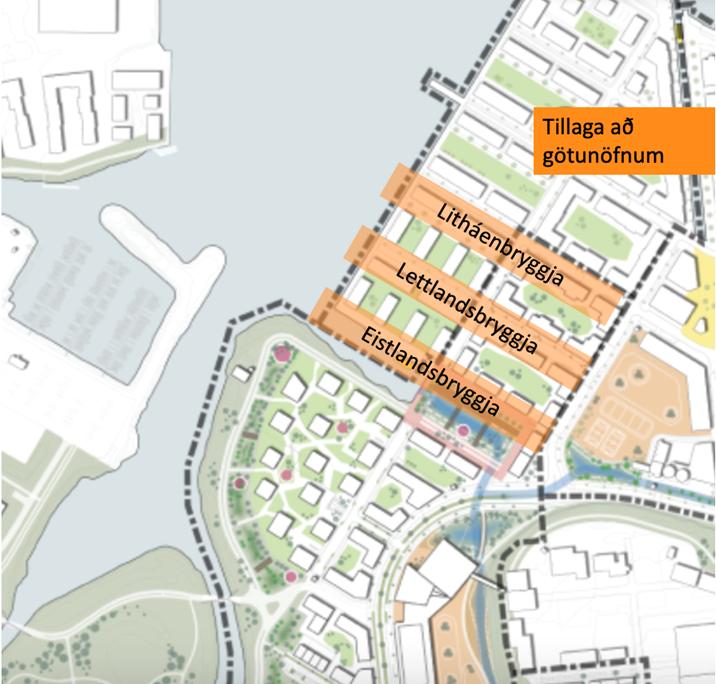 Kort yfir ný götunöfn í nýju hverfi á Ártúnshöfða.