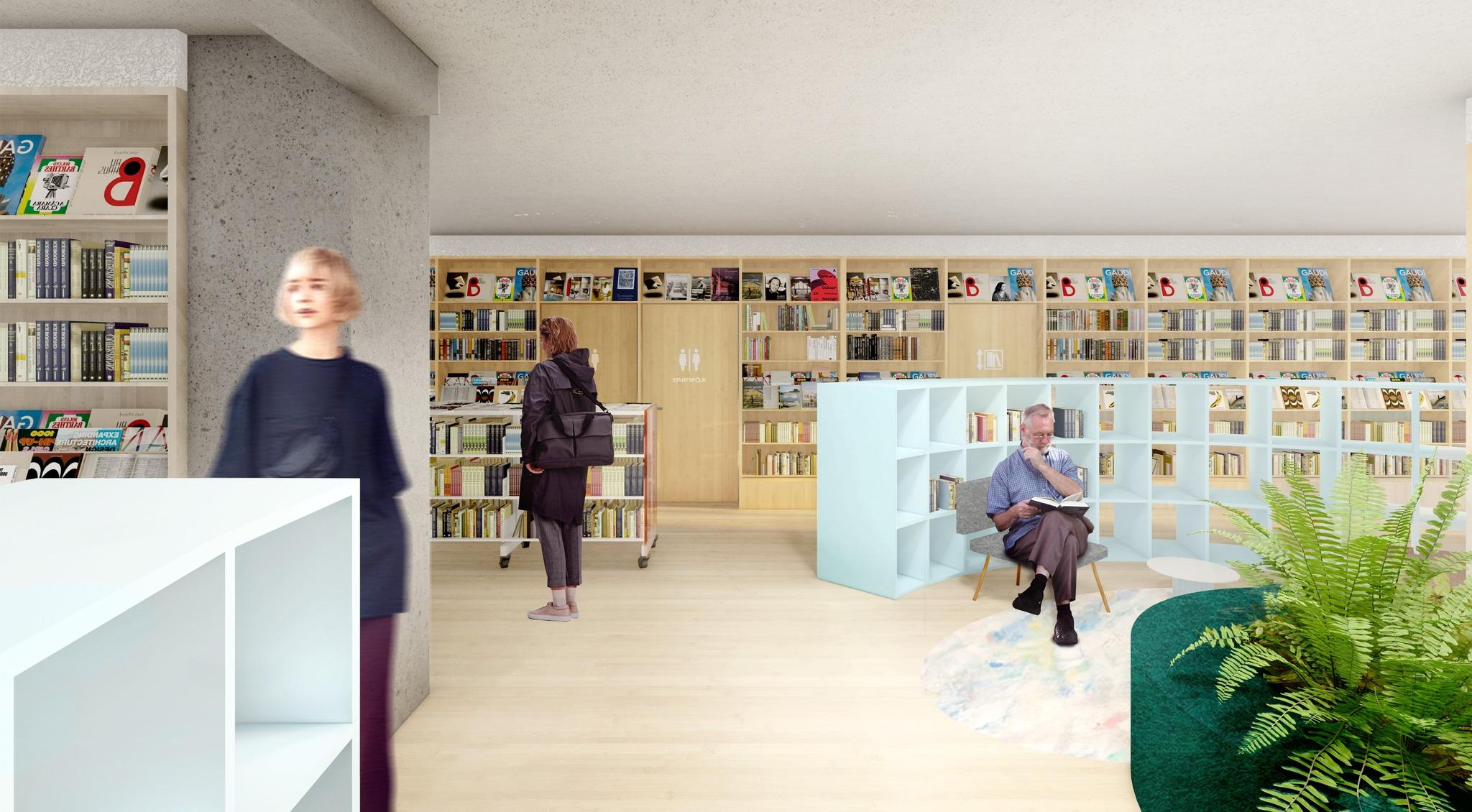 Borgarbókasafnið í Grófinni - teikning