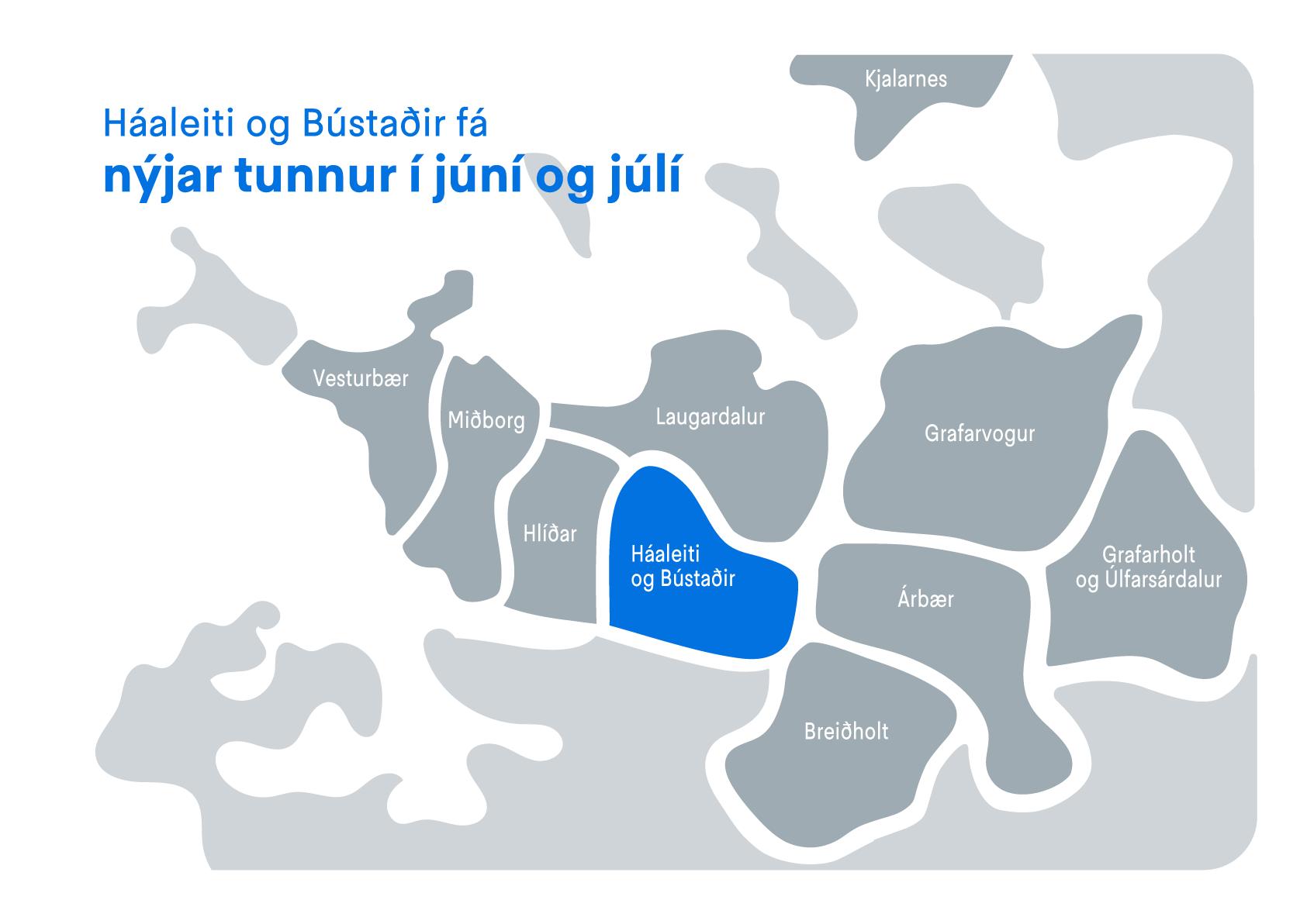 Háaleiti og Bústaðir fá nýjar tunnur í júní og júlí.