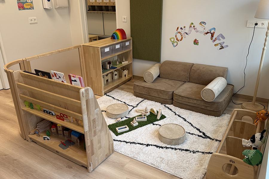 Leskrókur inni á leikskólanum Litla Jörfa.