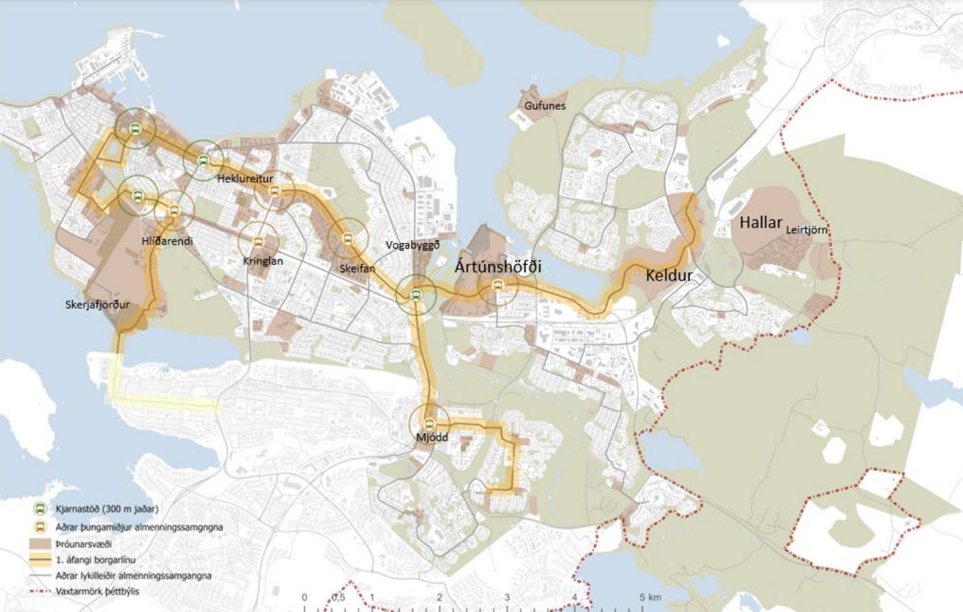 Þróunarsvæði og borgarlína