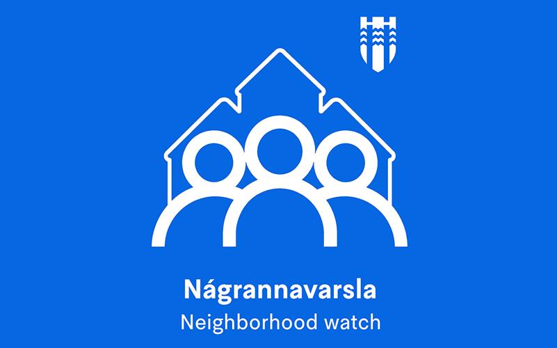 Merki nágrannavörslu í Reykjavík.