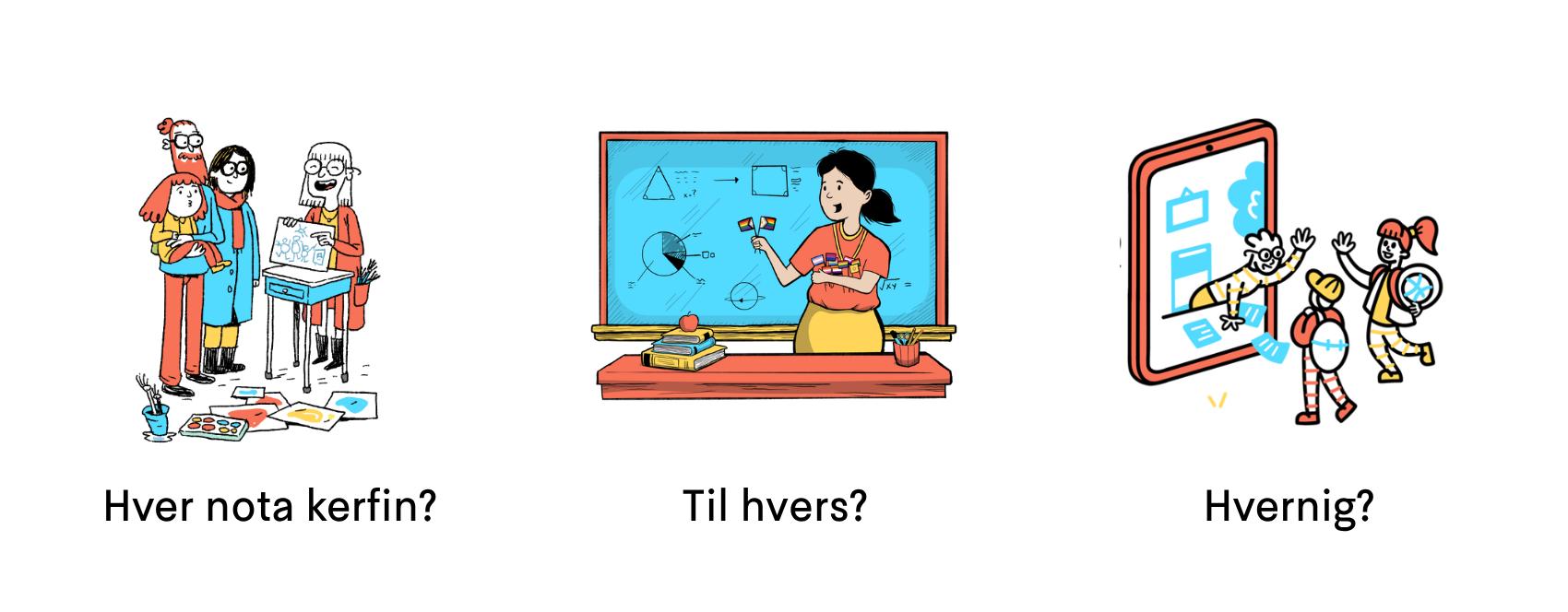 An illustration highlighting students, teachers, and parents. Who uses the primary school management systems, what for, and how?