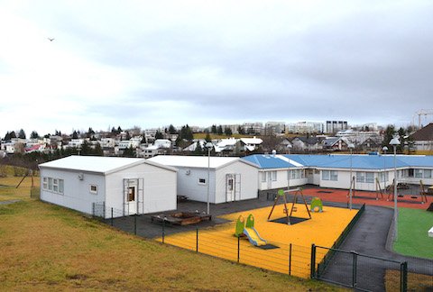 Pictures of portable housing at Seljakot Preschool