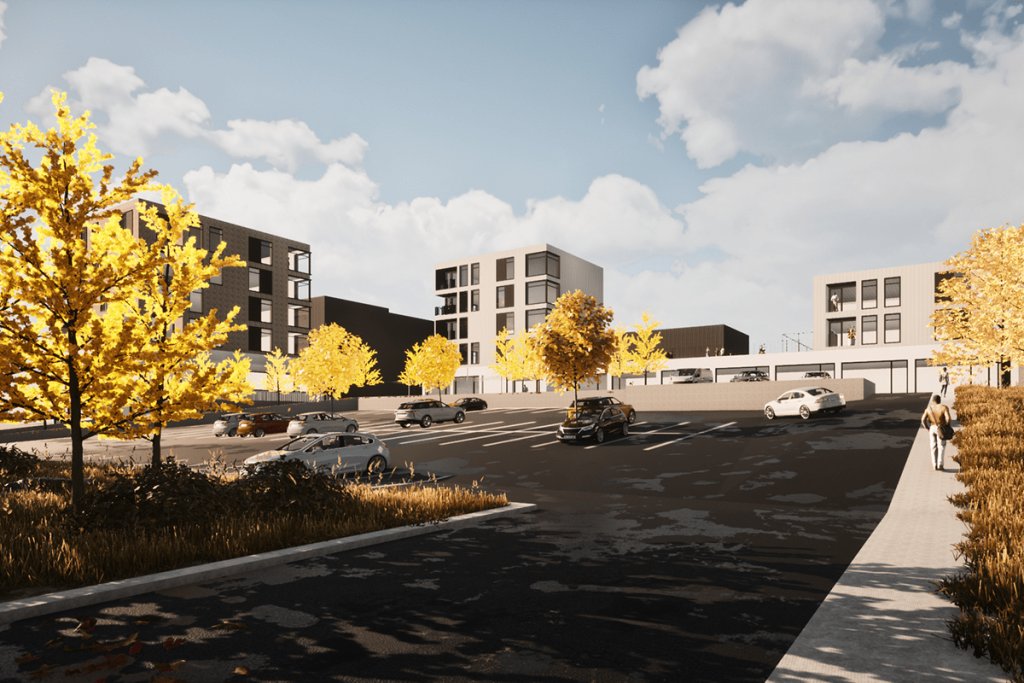 Illustration of proposed buildings at Drafnarfell
