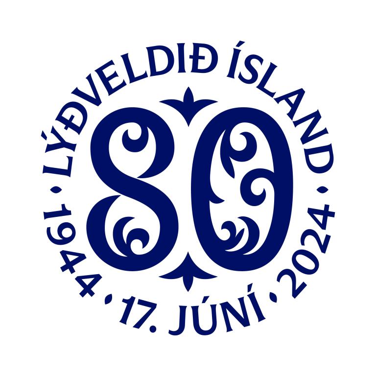 Lýðveldi Íslands 80 ára - merki hannað sérstaklega í tilefni tímamótanna