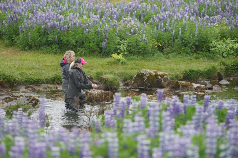 Focused on the fishing.
