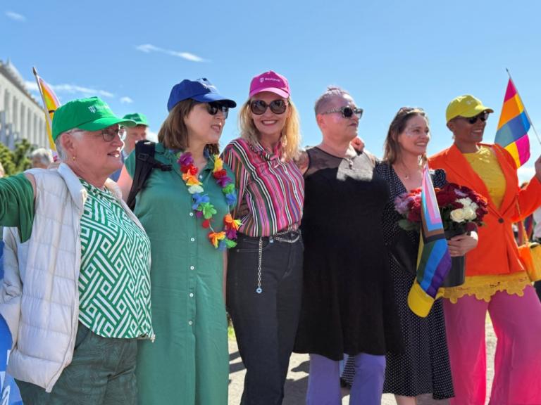 Mayor and city councilors in the Reykjavík Pride Parade.